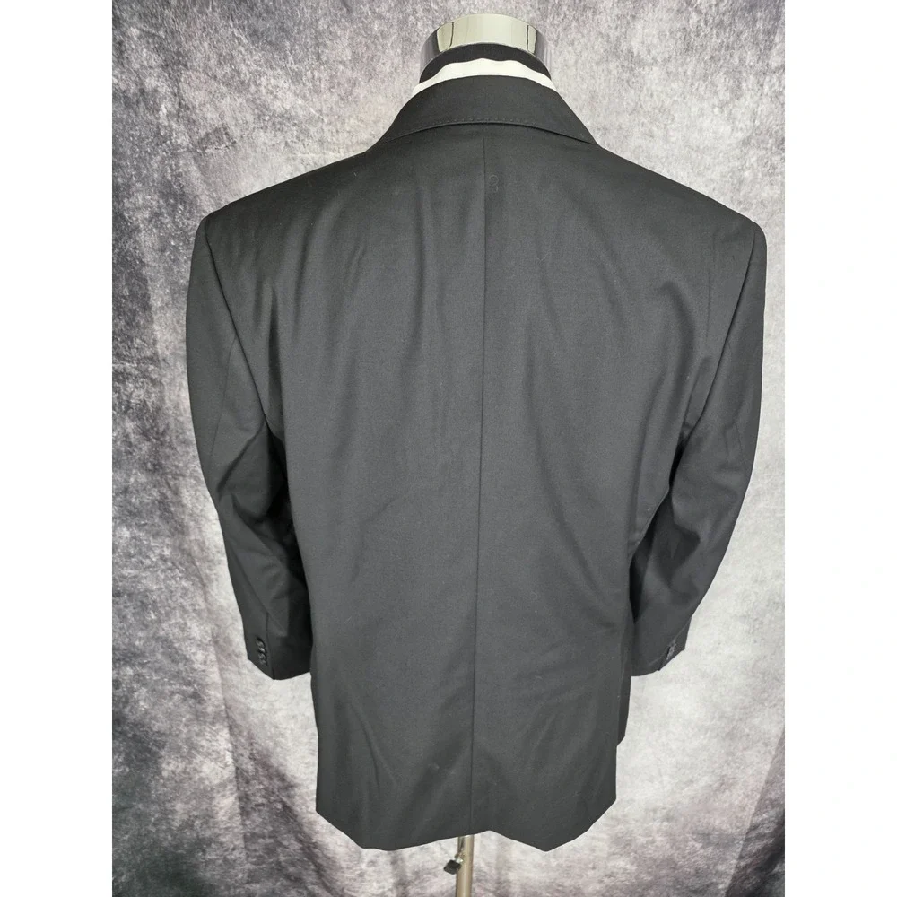 Berragamo Blazer Jacket‎ Mens 42R Black Sports Coat 2 Buttons Super 110's Wool
